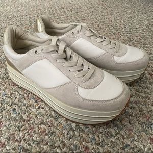 Zara basic white platform sneakers size 39